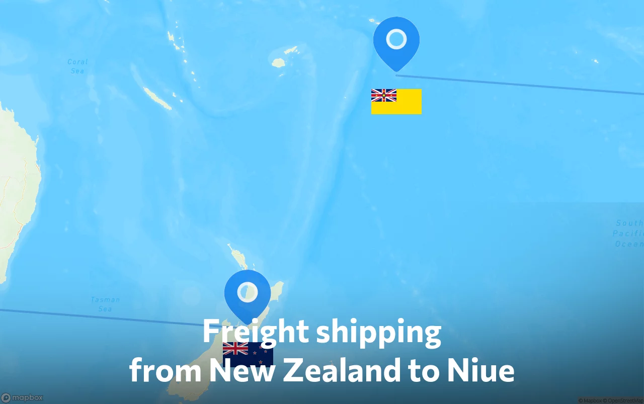 Shipping route from New Zealand to Niue
