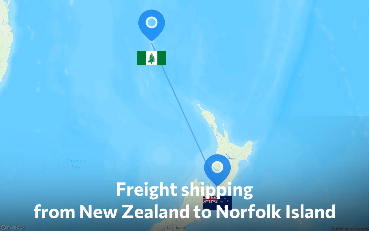Shipping route from New Zealand to Norfolk Island