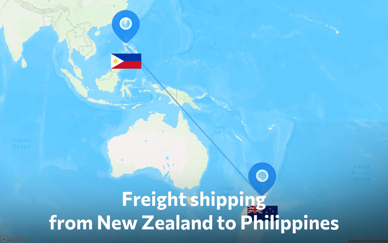 Shipping route from New Zealand to Philippines