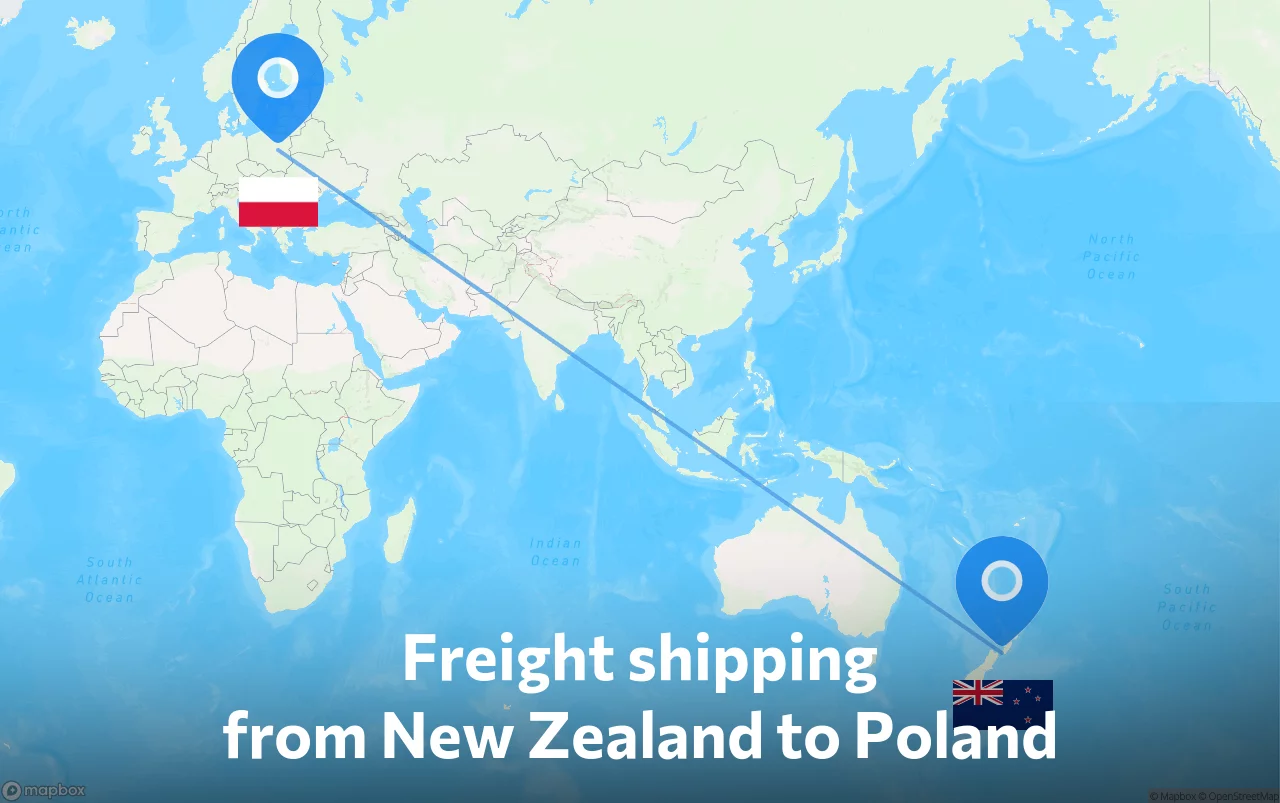 Shipping route from New Zealand to Poland