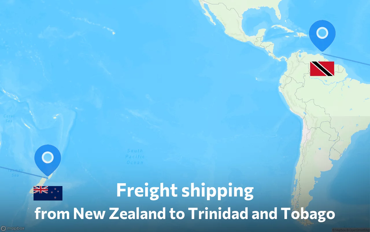 Shipping route from New Zealand to Trinidad and Tobago