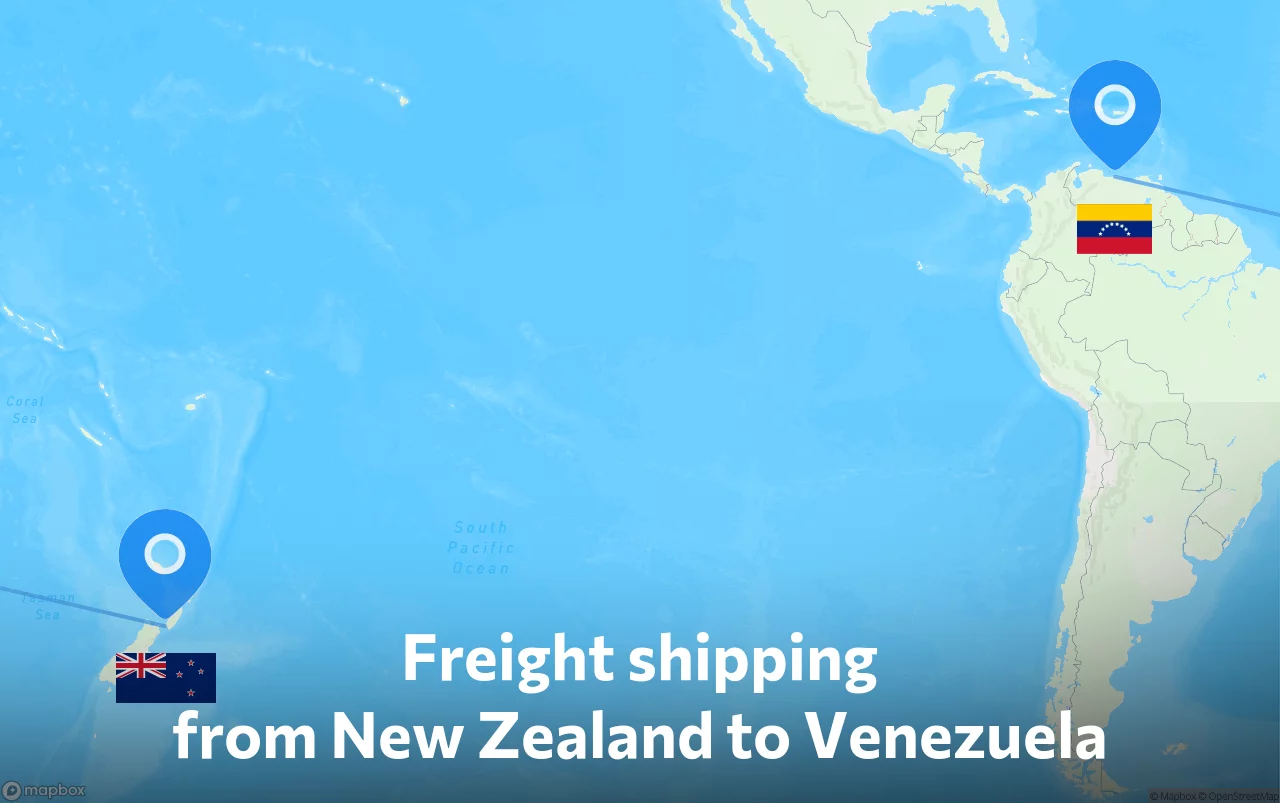 Shipping route from New Zealand to Venezuela