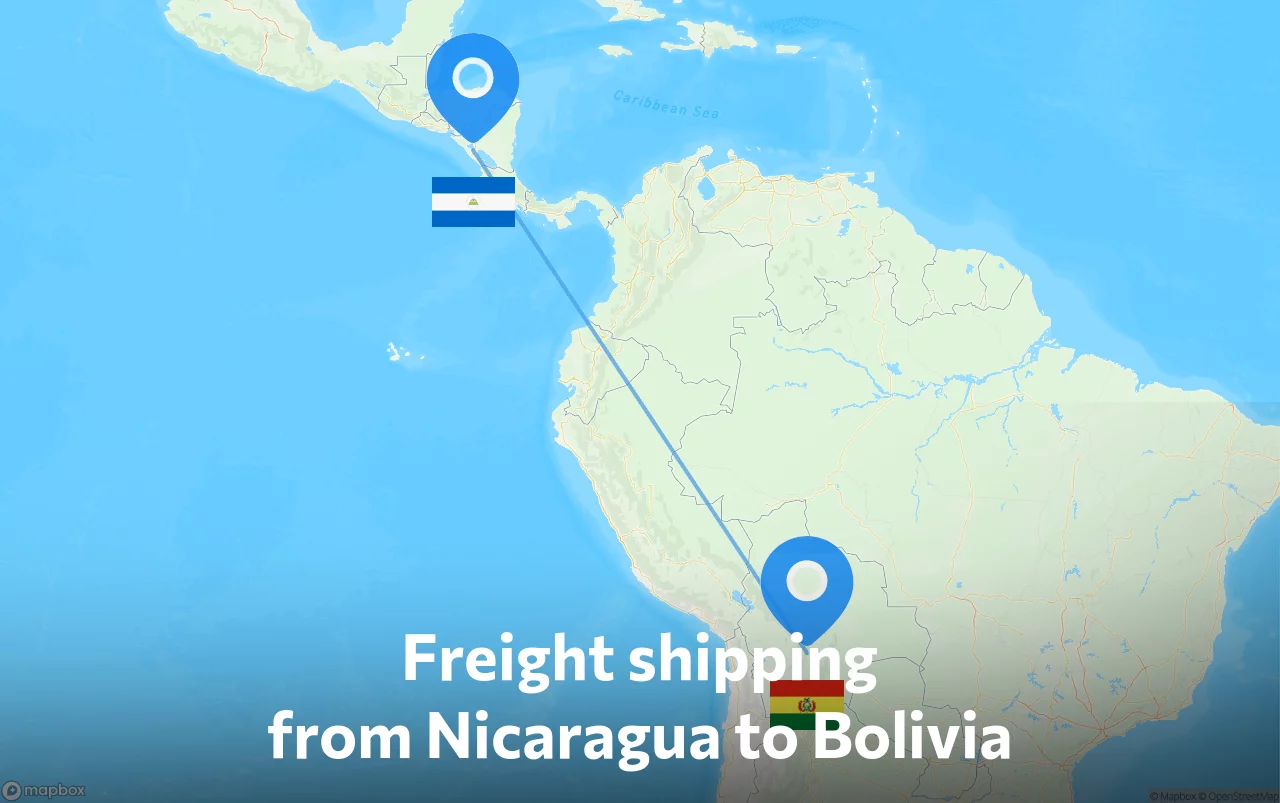 Shipping route from Nicaragua to Bolivia