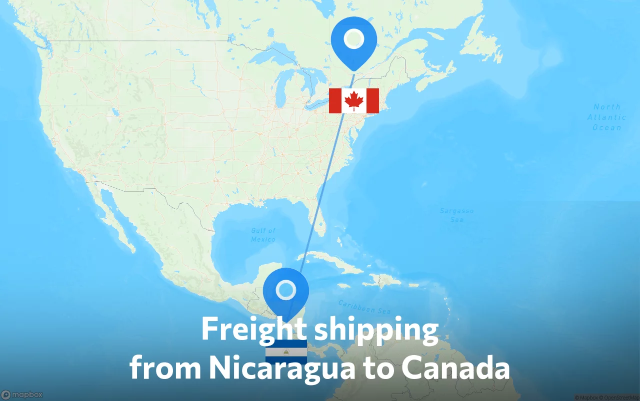 Shipping route from Nicaragua to Canada