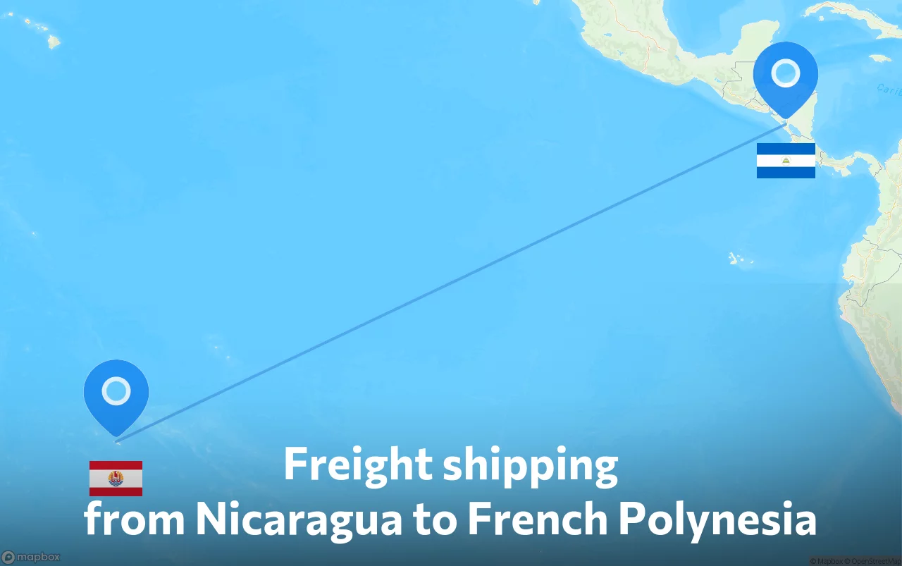 Shipping route from Nicaragua to French Polynesia