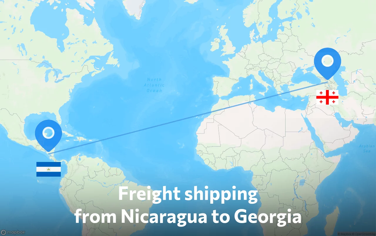 Shipping route from Nicaragua to Georgia