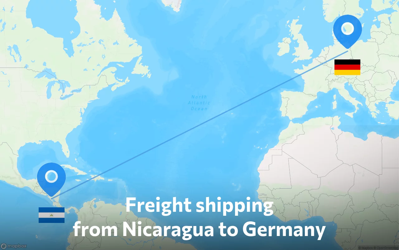 Shipping route from Nicaragua to Germany