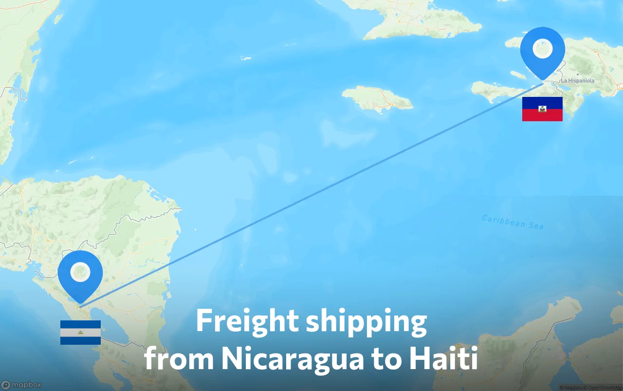 Shipping route from Nicaragua to Haiti