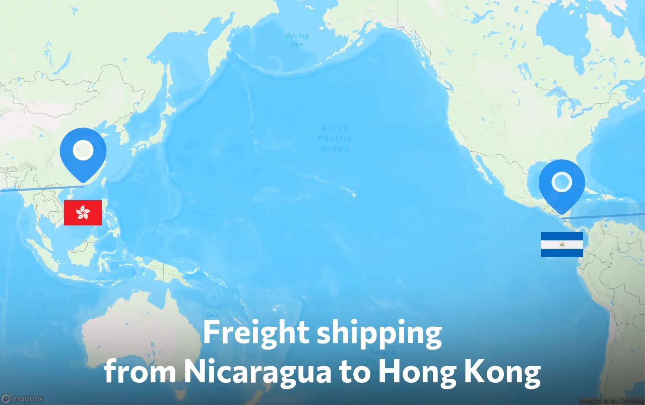 Shipping route from Nicaragua to Hong Kong