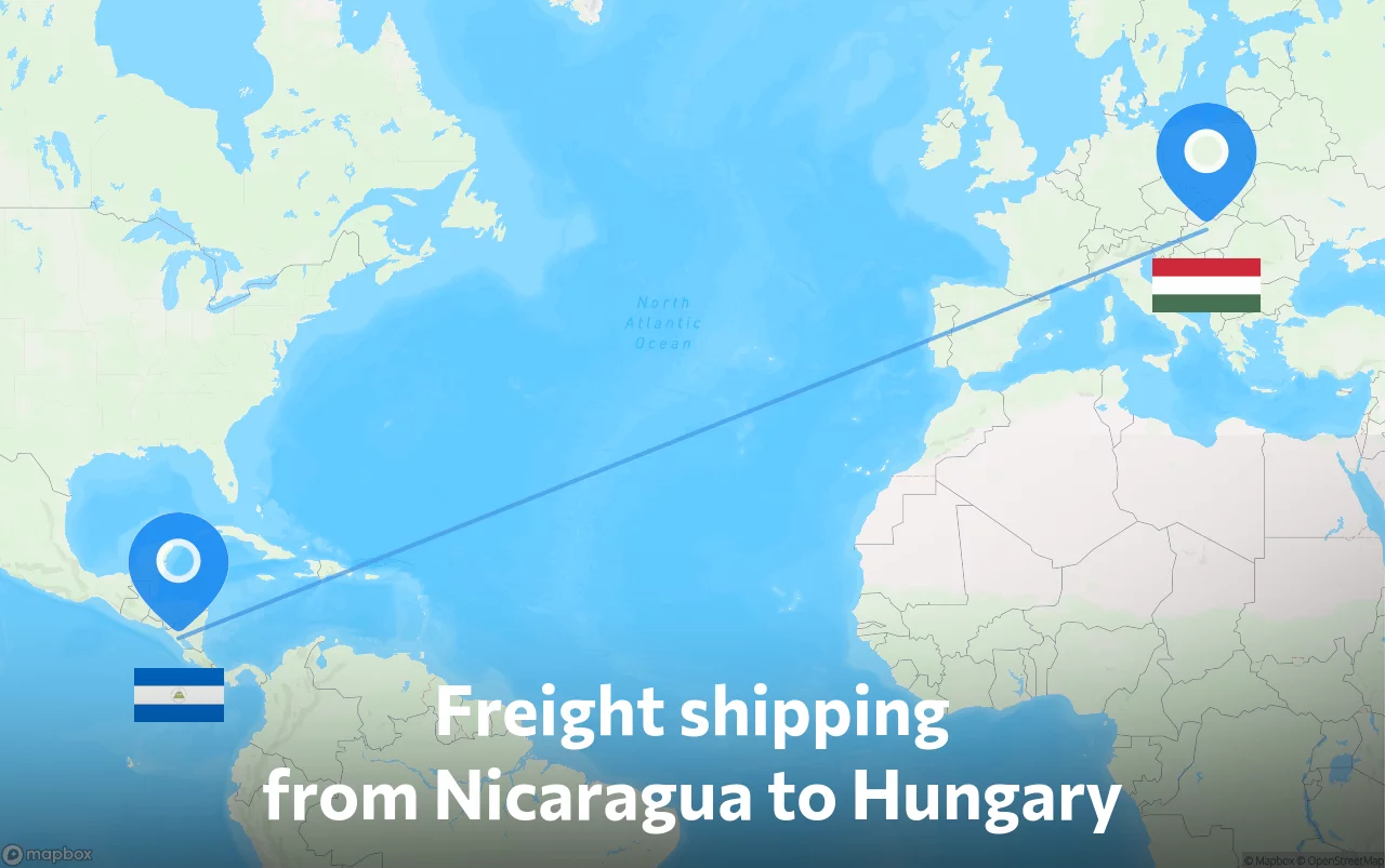 Shipping route from Nicaragua to Hungary
