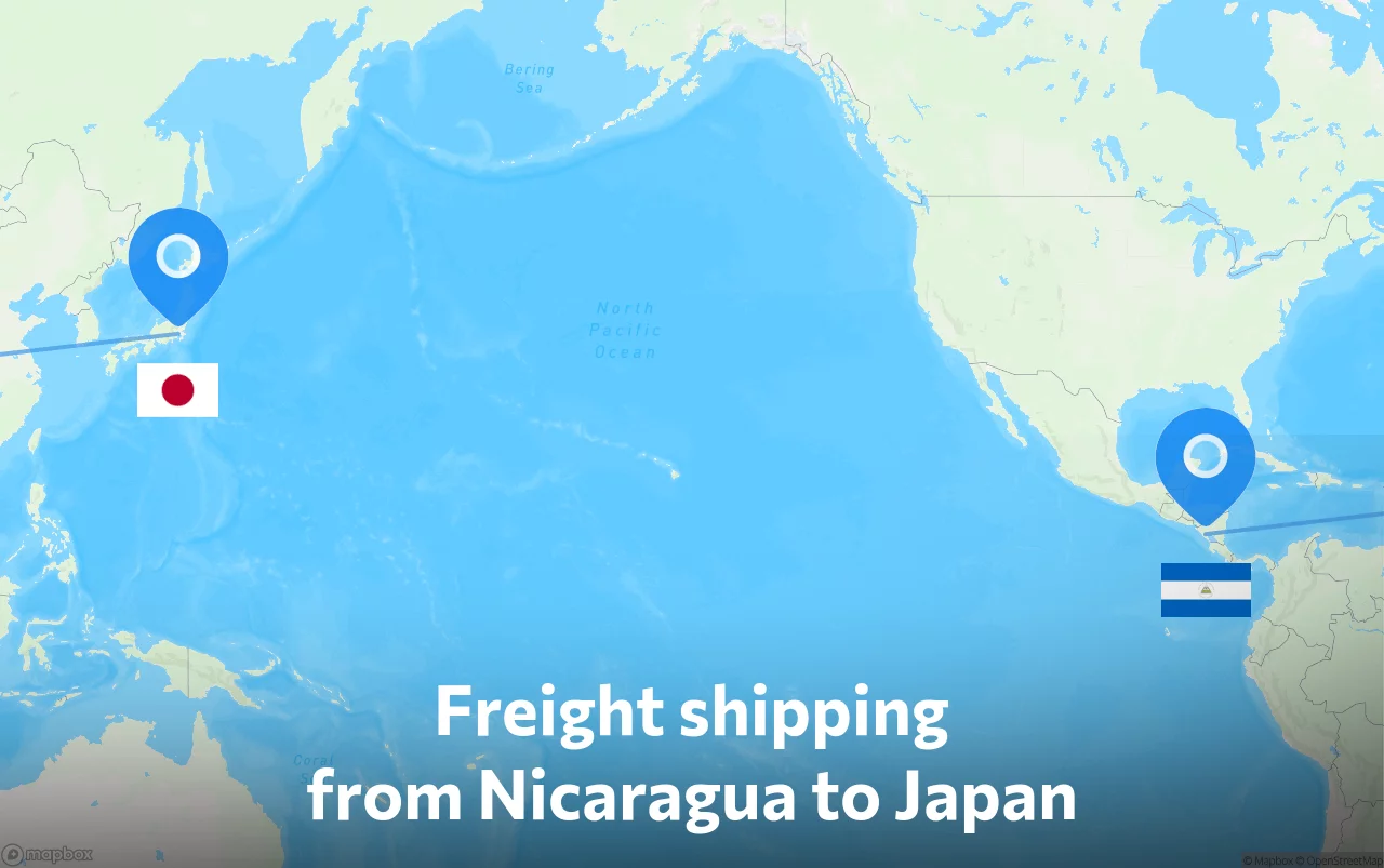 Shipping route from Nicaragua to Japan