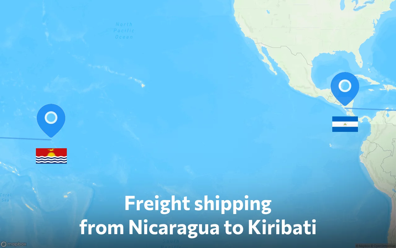 Shipping route from Nicaragua to Kiribati