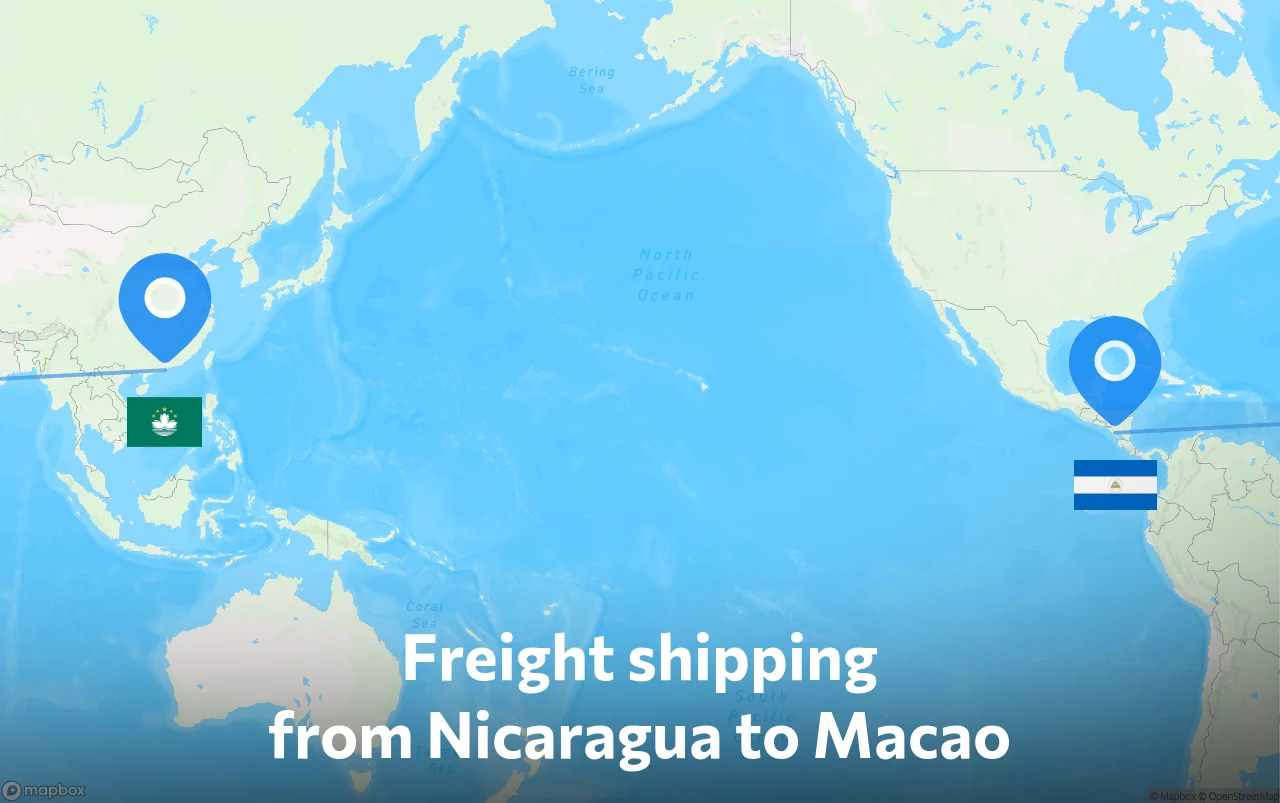 Shipping route from Nicaragua to Macao