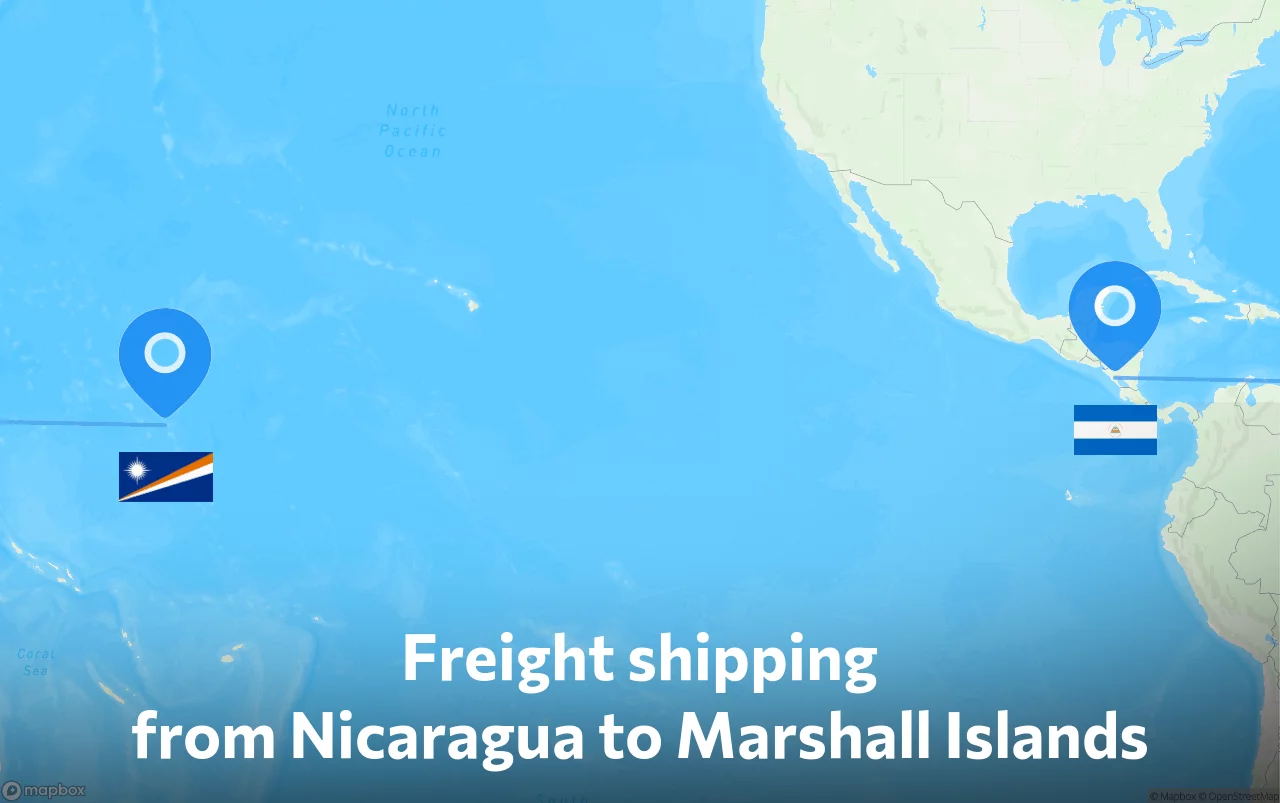 Shipping route from Nicaragua to Marshall Islands