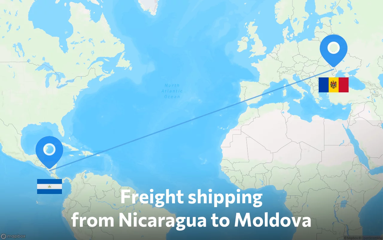 Shipping route from Nicaragua to Moldova