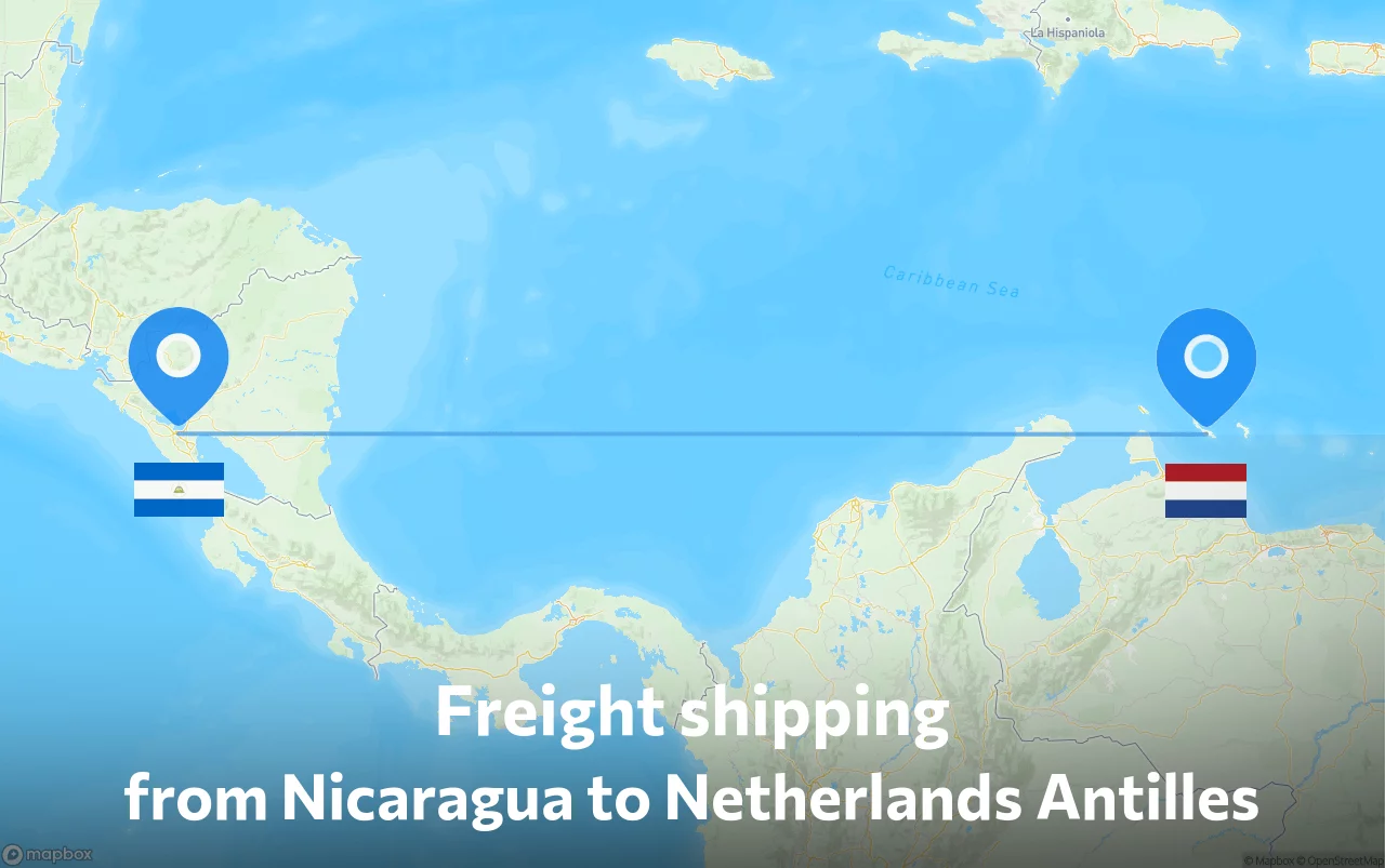 Shipping route from Nicaragua to Netherlands Antilles