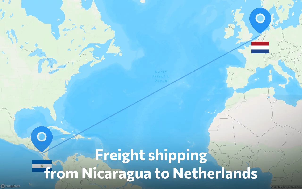 Shipping route from Nicaragua to Netherlands