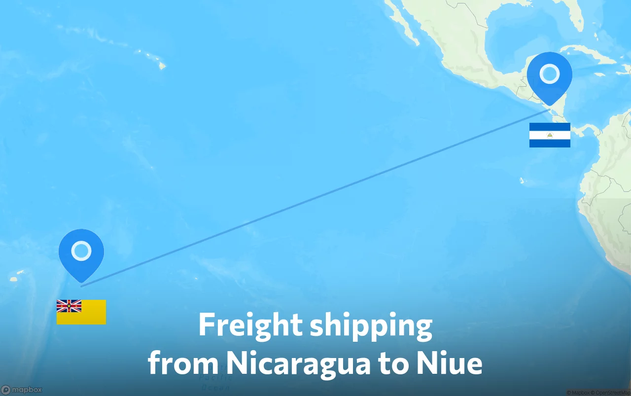 Shipping route from Nicaragua to Niue