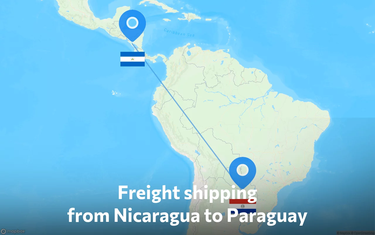 Shipping route from Nicaragua to Paraguay