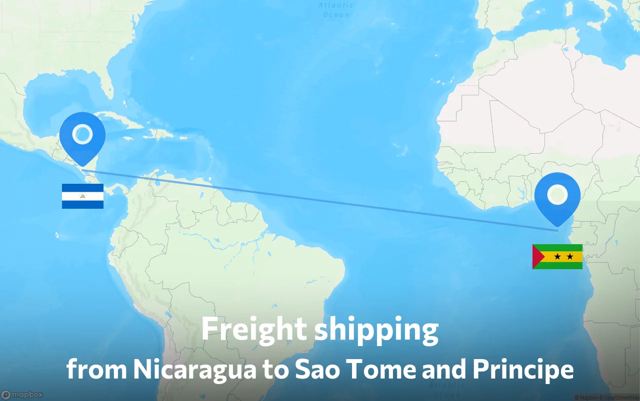 Shipping route from Nicaragua to Sao Tome and Principe