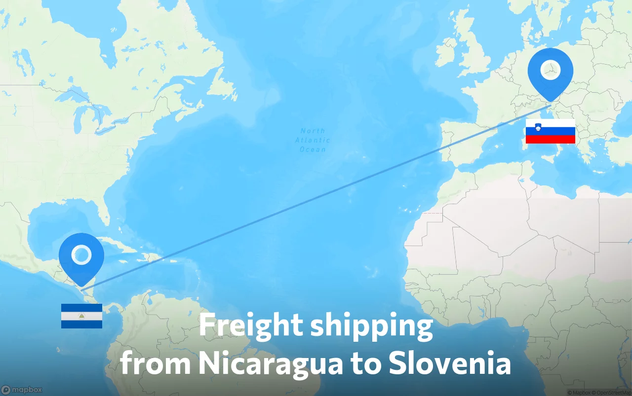Shipping route from Nicaragua to Slovenia