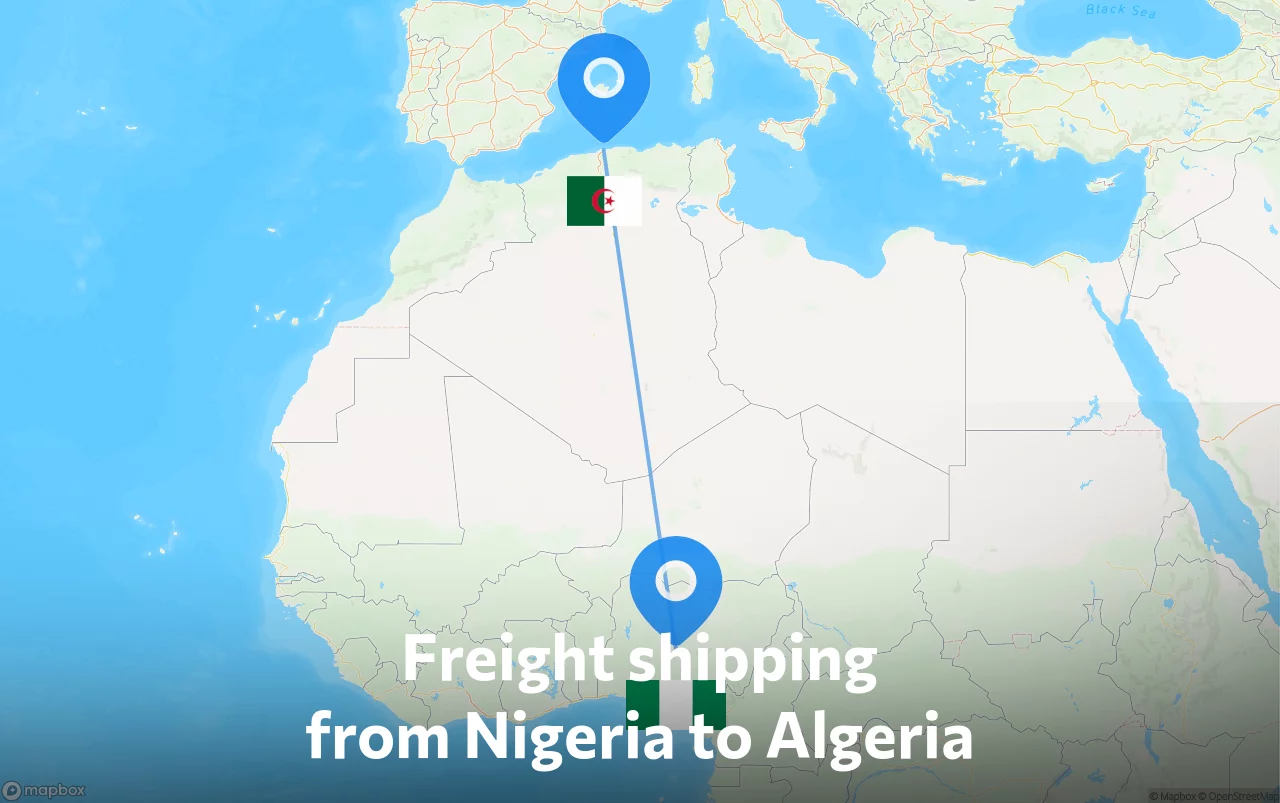 Shipping route from Nigeria to Algeria