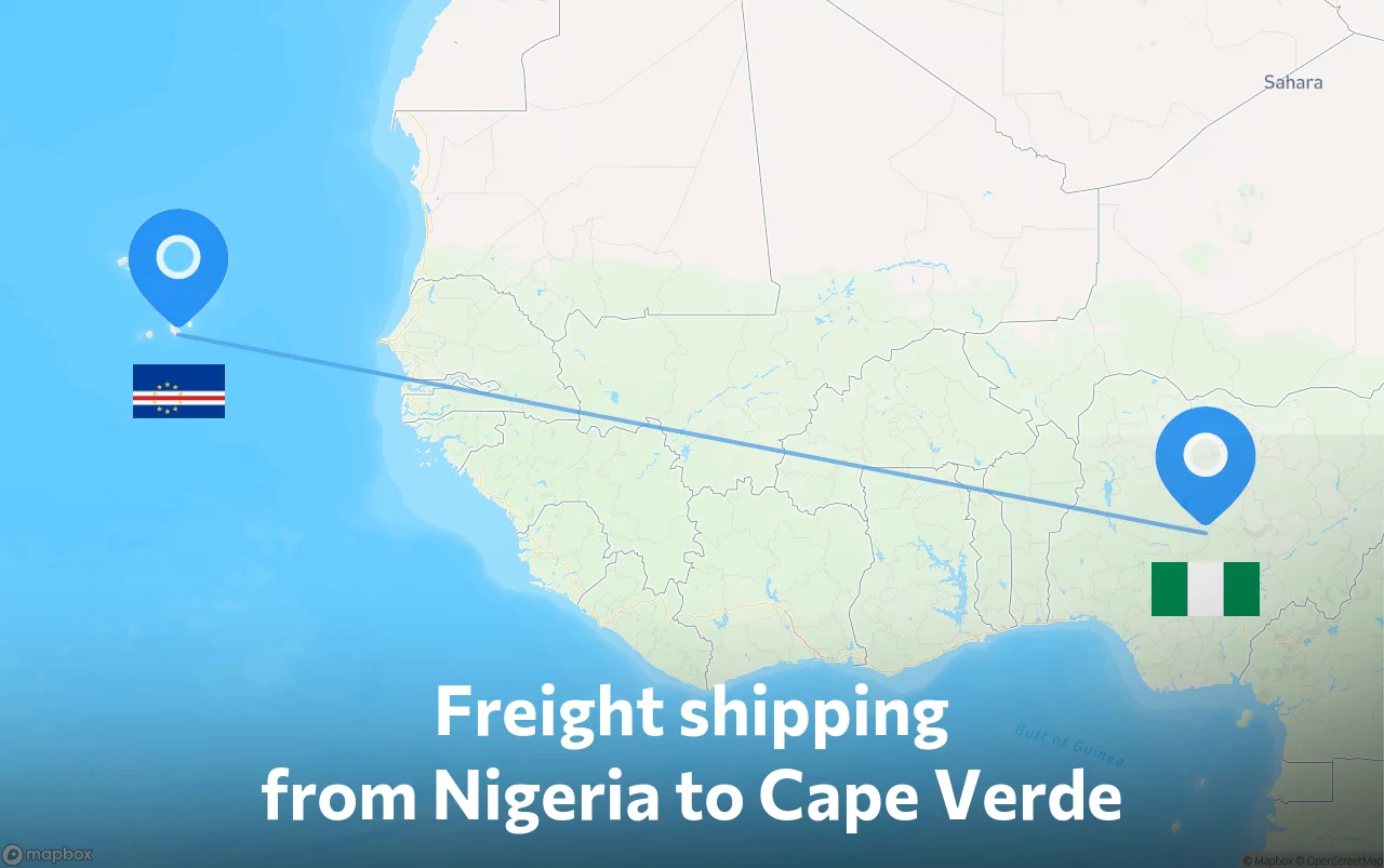Shipping route from Nigeria to Cape Verde