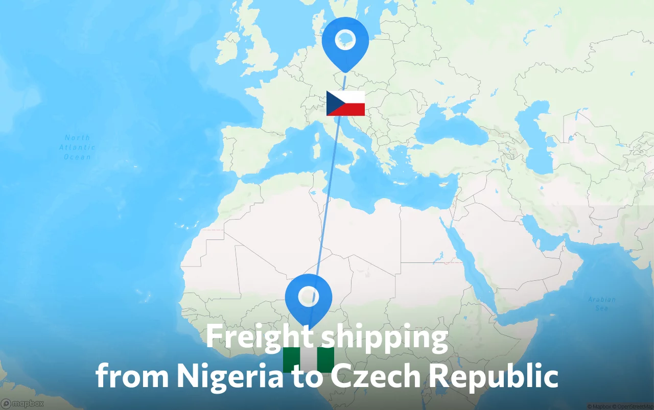 Shipping route from Nigeria to Czech Republic