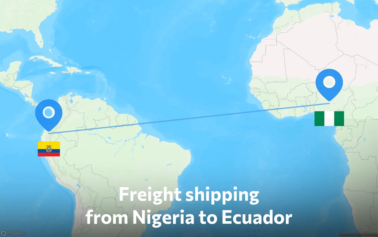 Shipping route from Nigeria to Ecuador