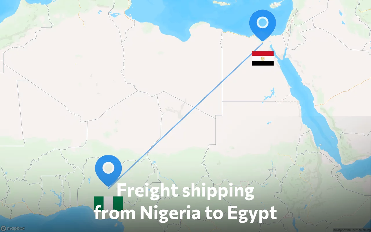 Shipping route from Nigeria to Egypt