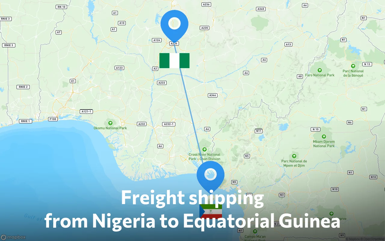 Shipping route from Nigeria to Equatorial Guinea