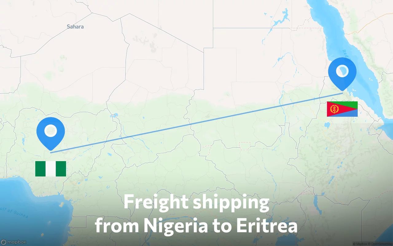 Shipping route from Nigeria to Eritrea