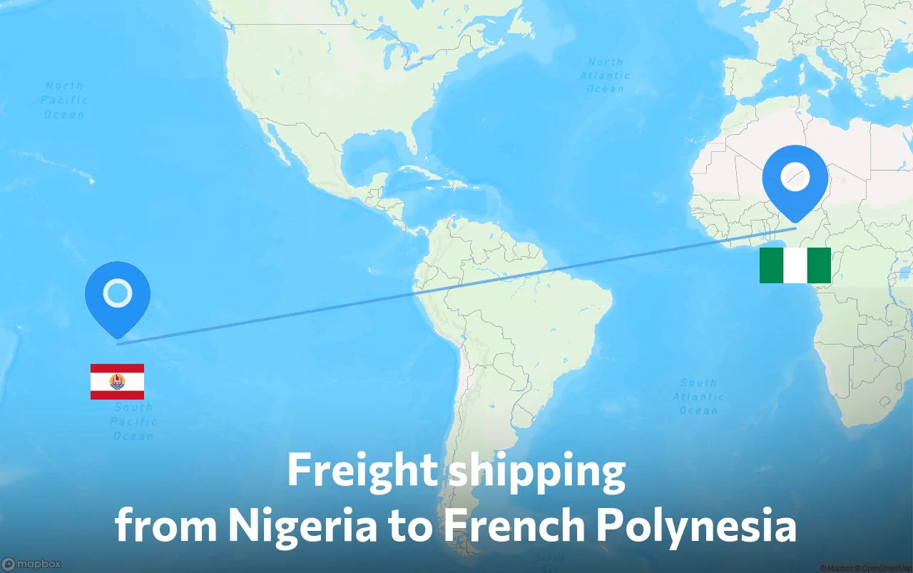 Shipping route from Nigeria to French Polynesia