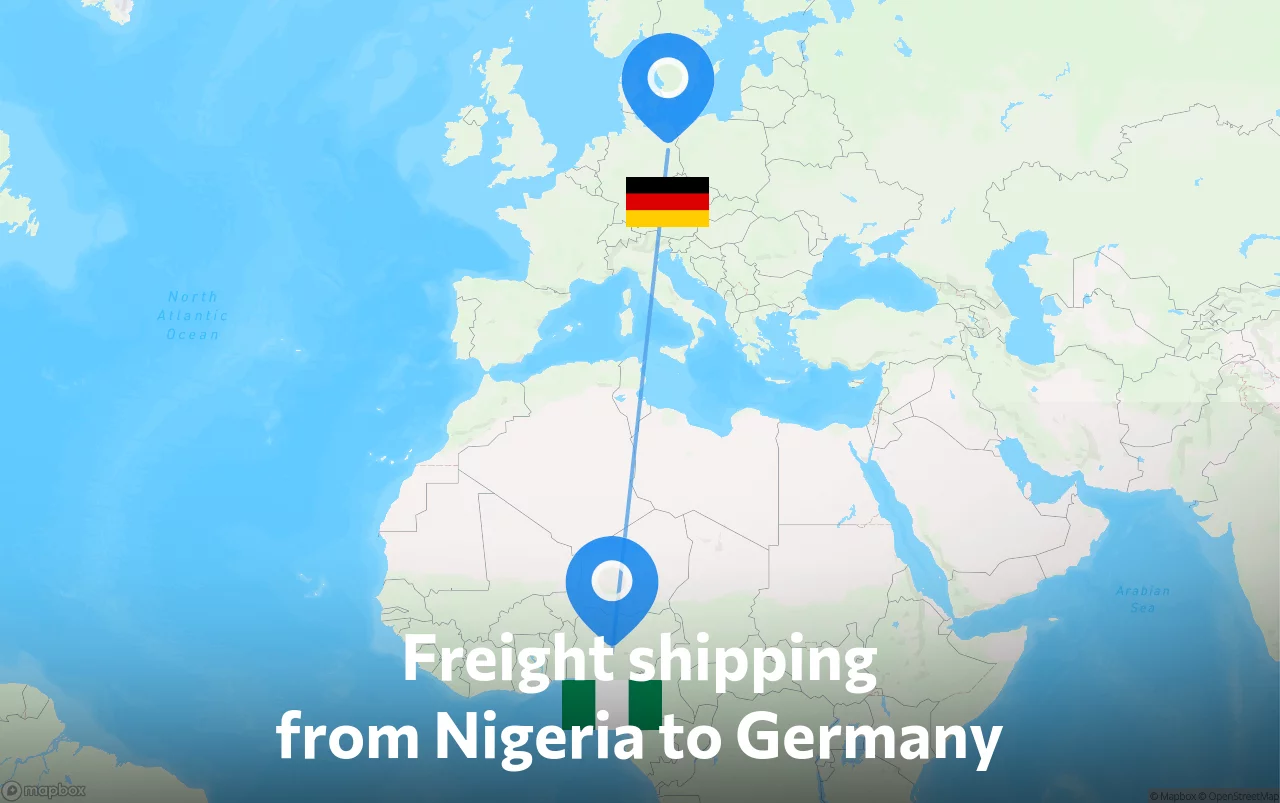 Shipping route from Nigeria to Germany