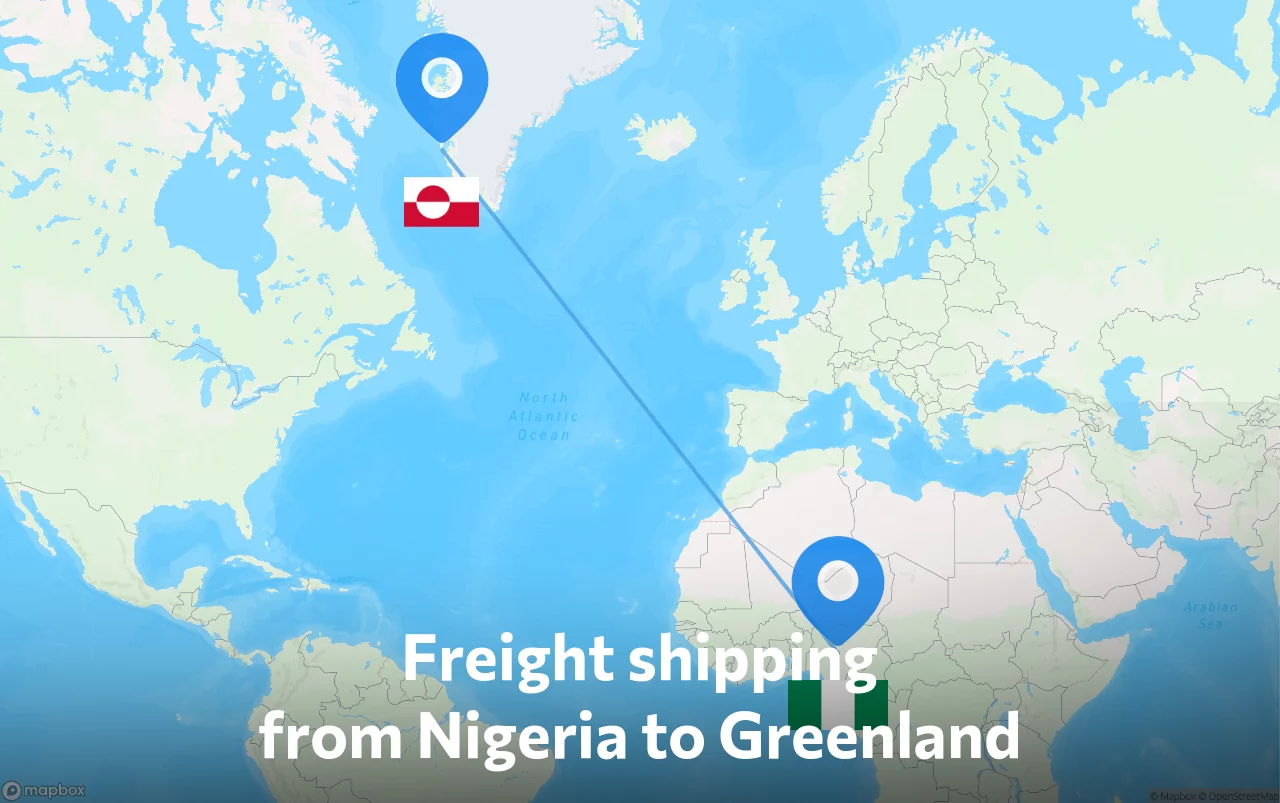 Shipping route from Nigeria to Greenland