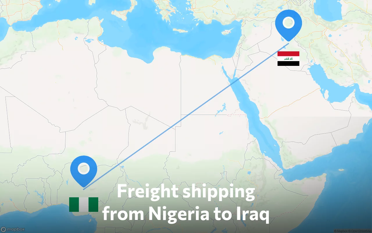 Shipping route from Nigeria to Iraq