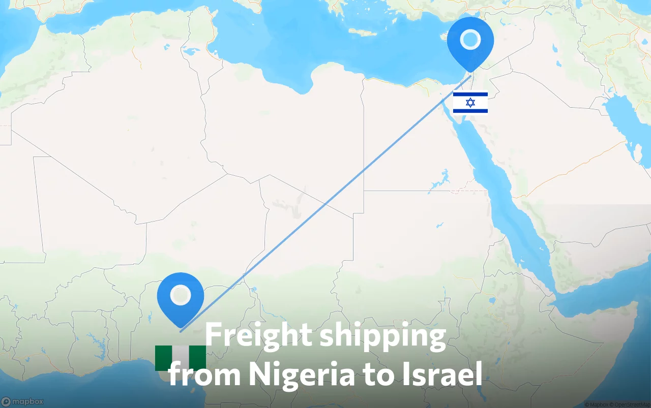 Shipping route from Nigeria to Israel