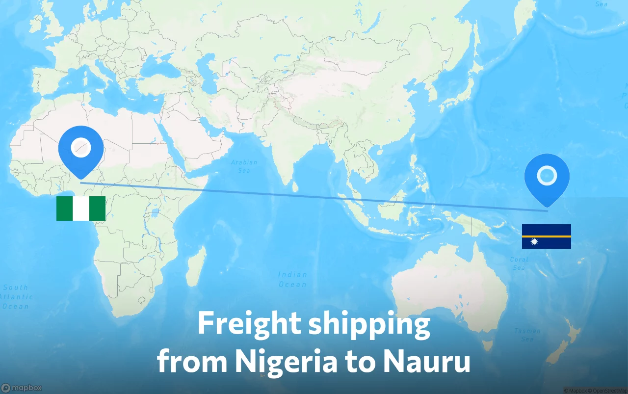 Shipping route from Nigeria to Nauru