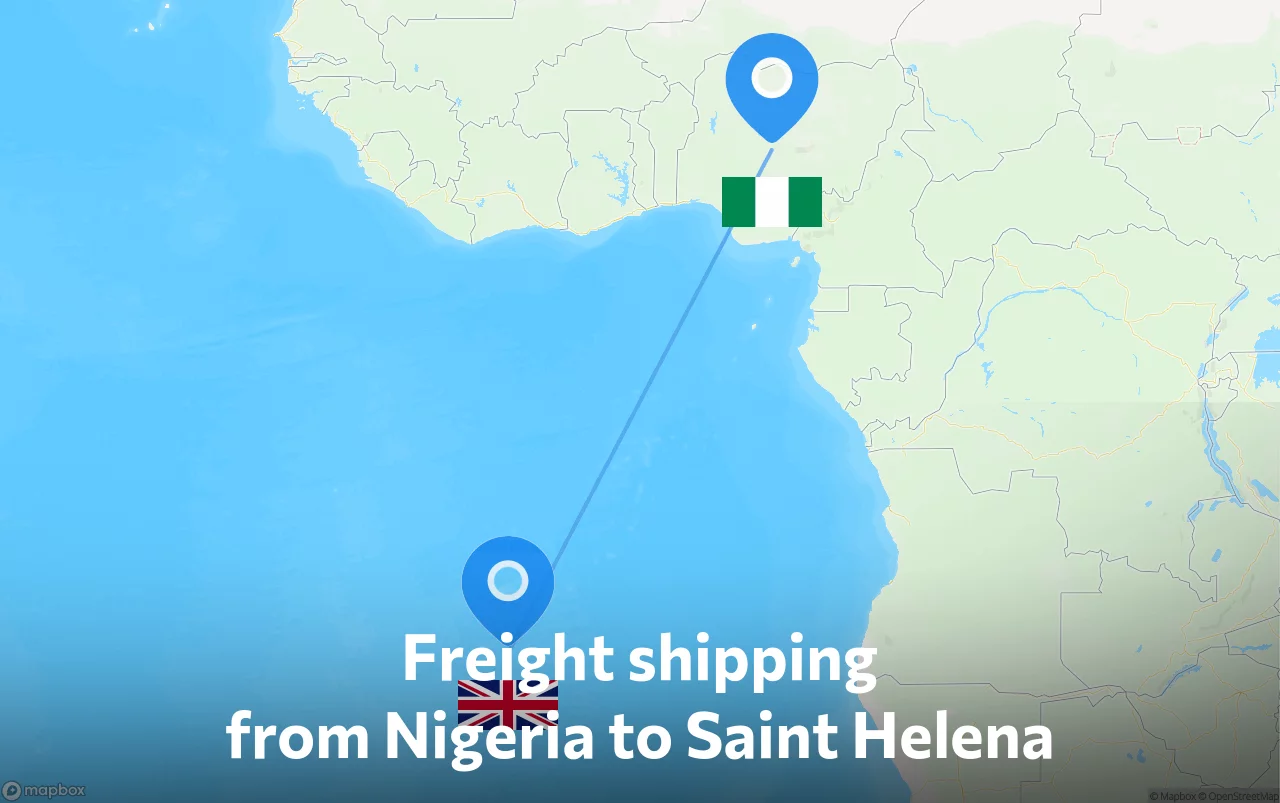 Shipping route from Nigeria to Saint Helena