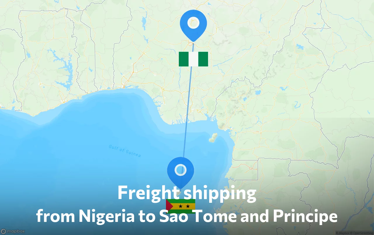 Shipping route from Nigeria to Sao Tome and Principe
