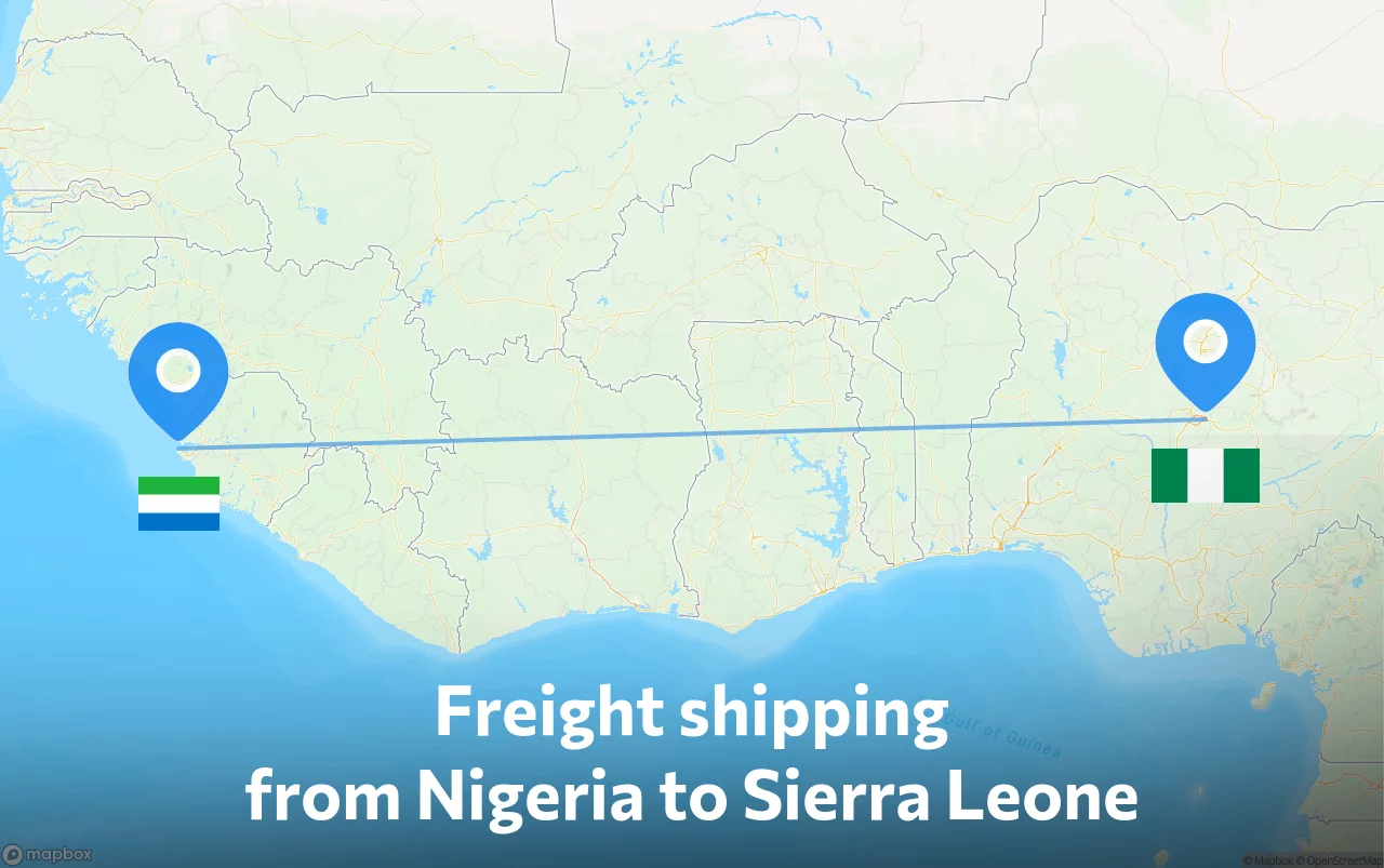 Shipping route from Nigeria to Sierra Leone