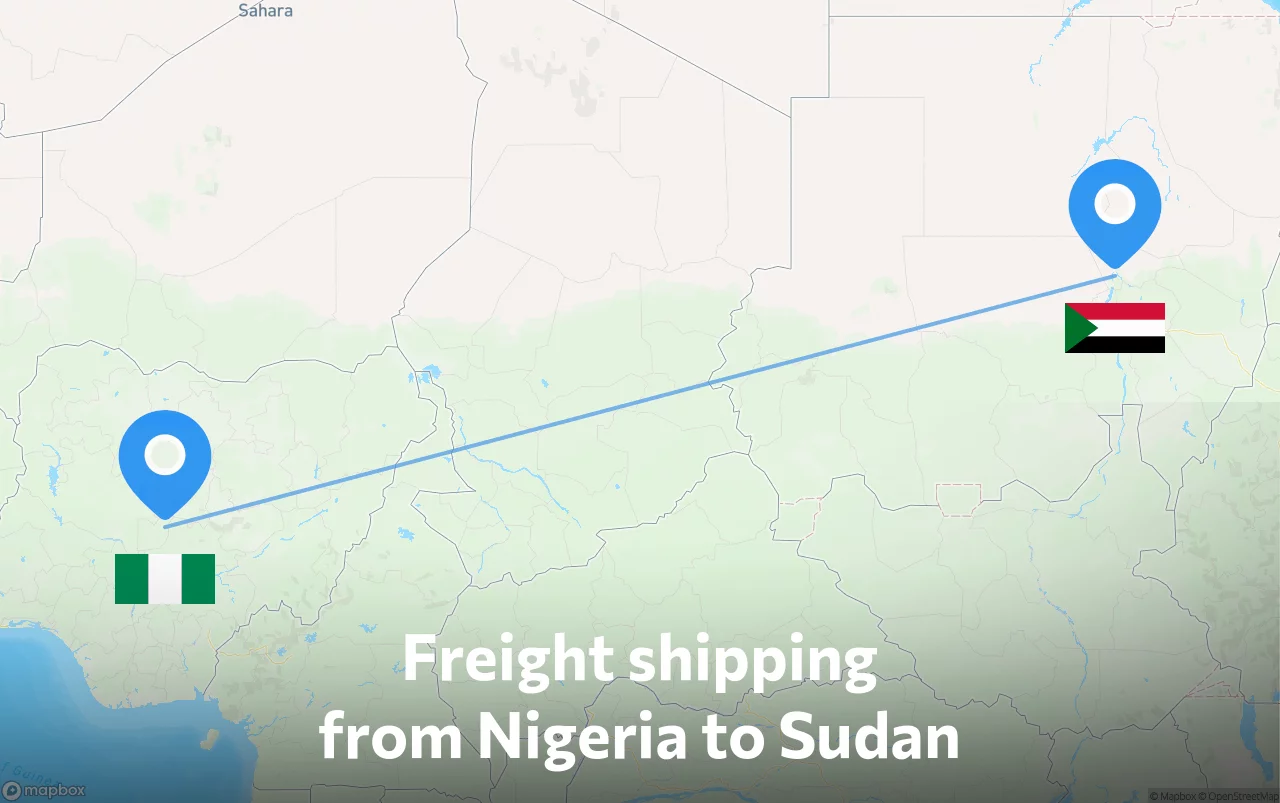 Shipping route from Nigeria to Sudan