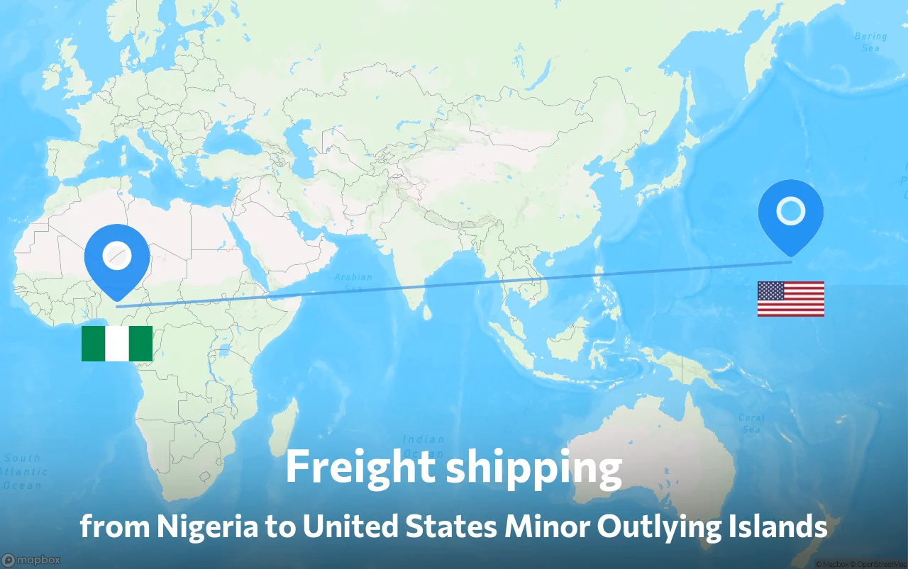 Shipping route from Nigeria to United States Minor Outlying Islands