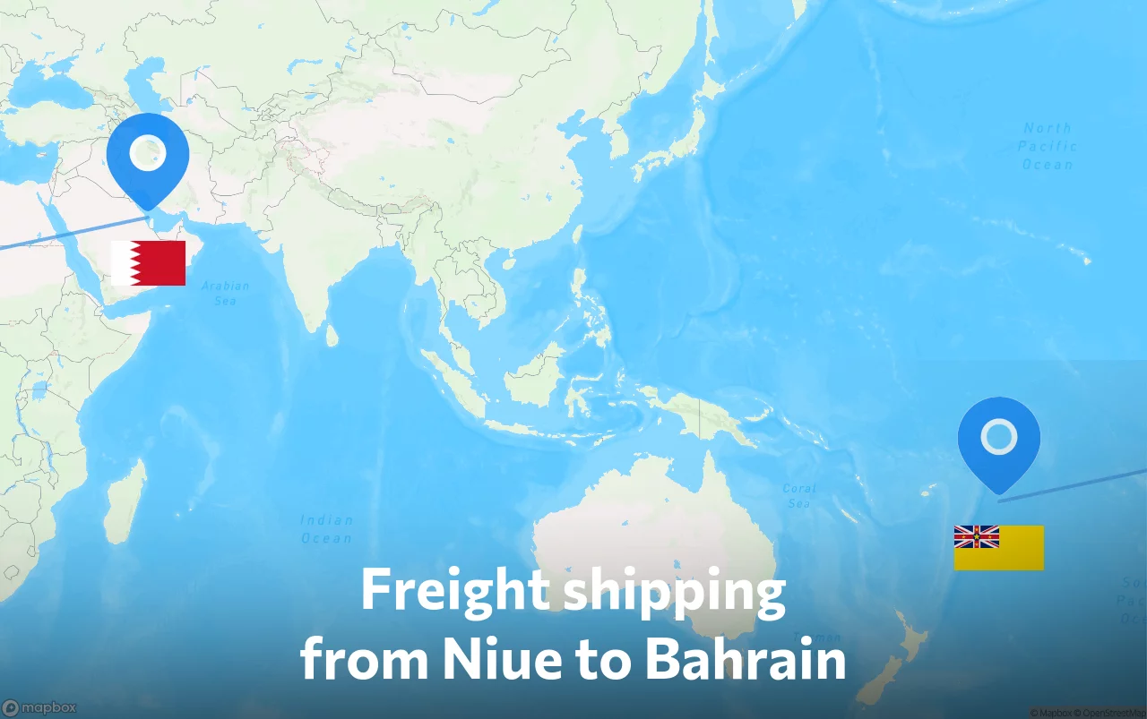 Shipping route from Niue to Bahrain