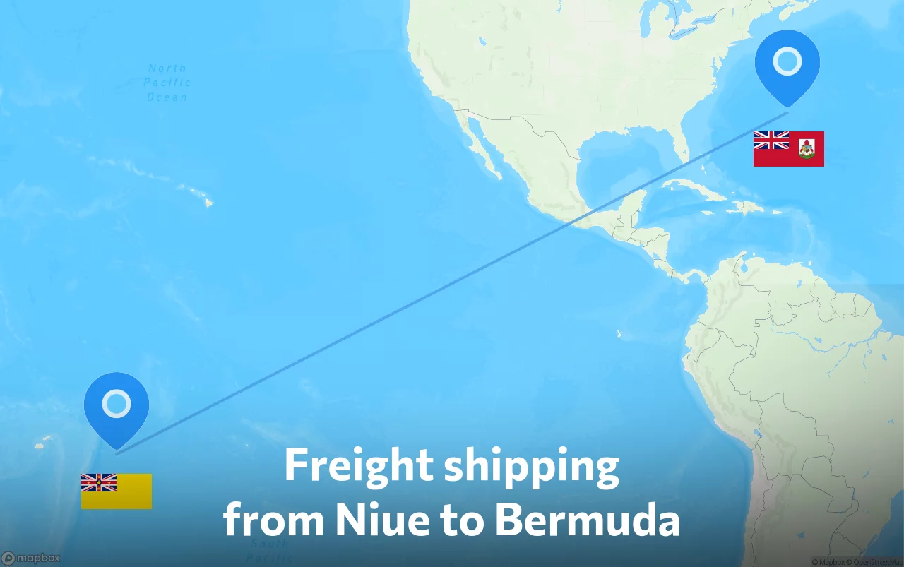 Shipping route from Niue to Bermuda