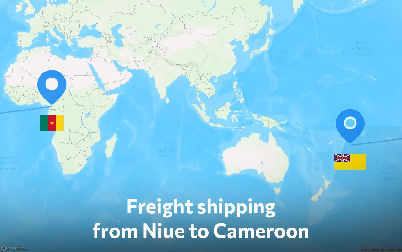 Shipping route from Niue to Cameroon