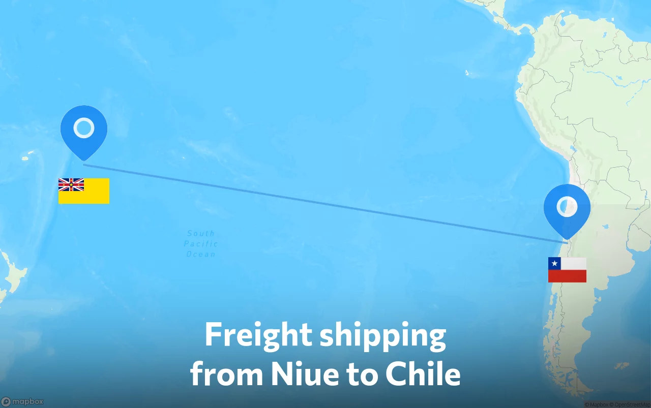 Shipping route from Niue to Chile