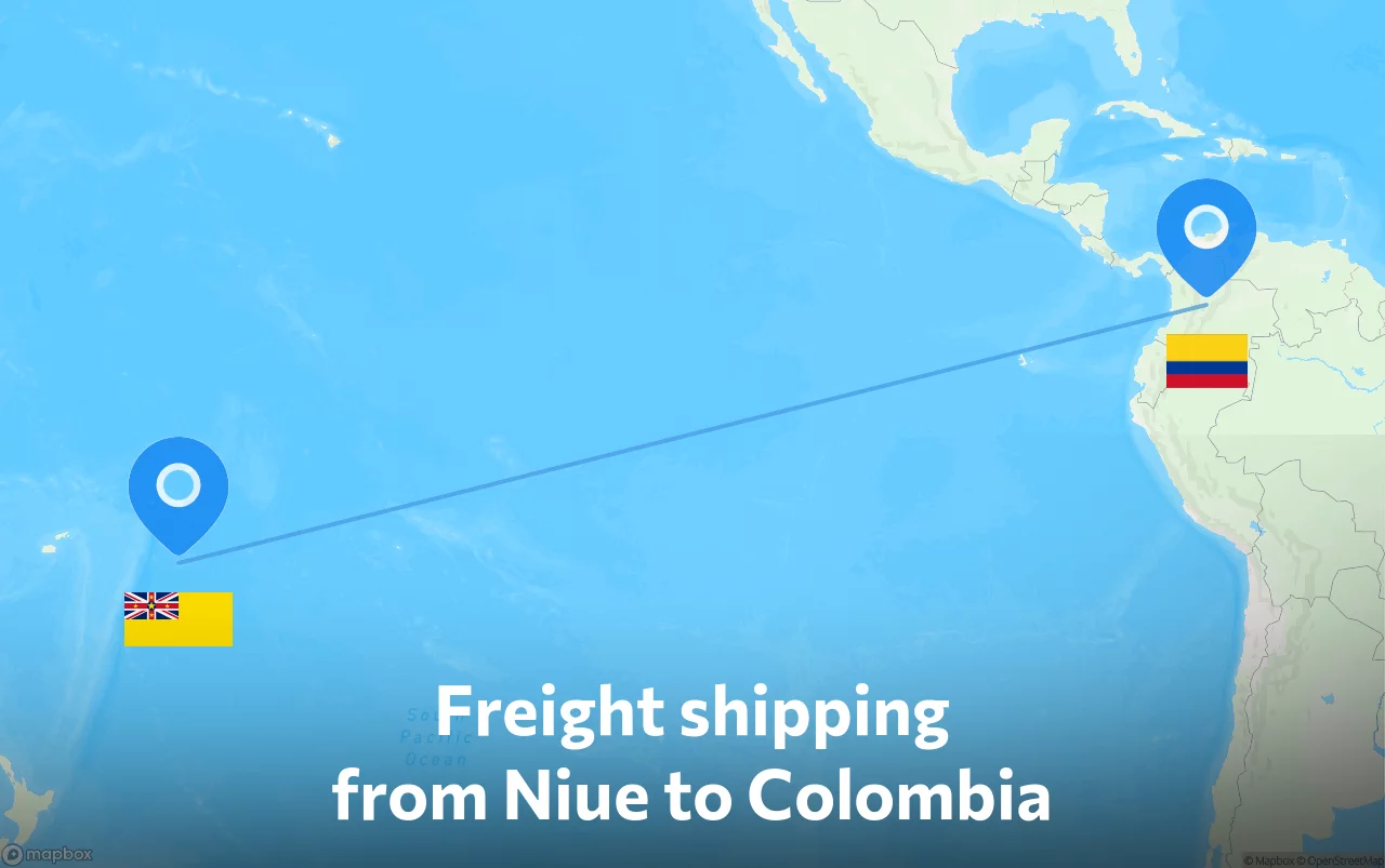Shipping route from Niue to Colombia