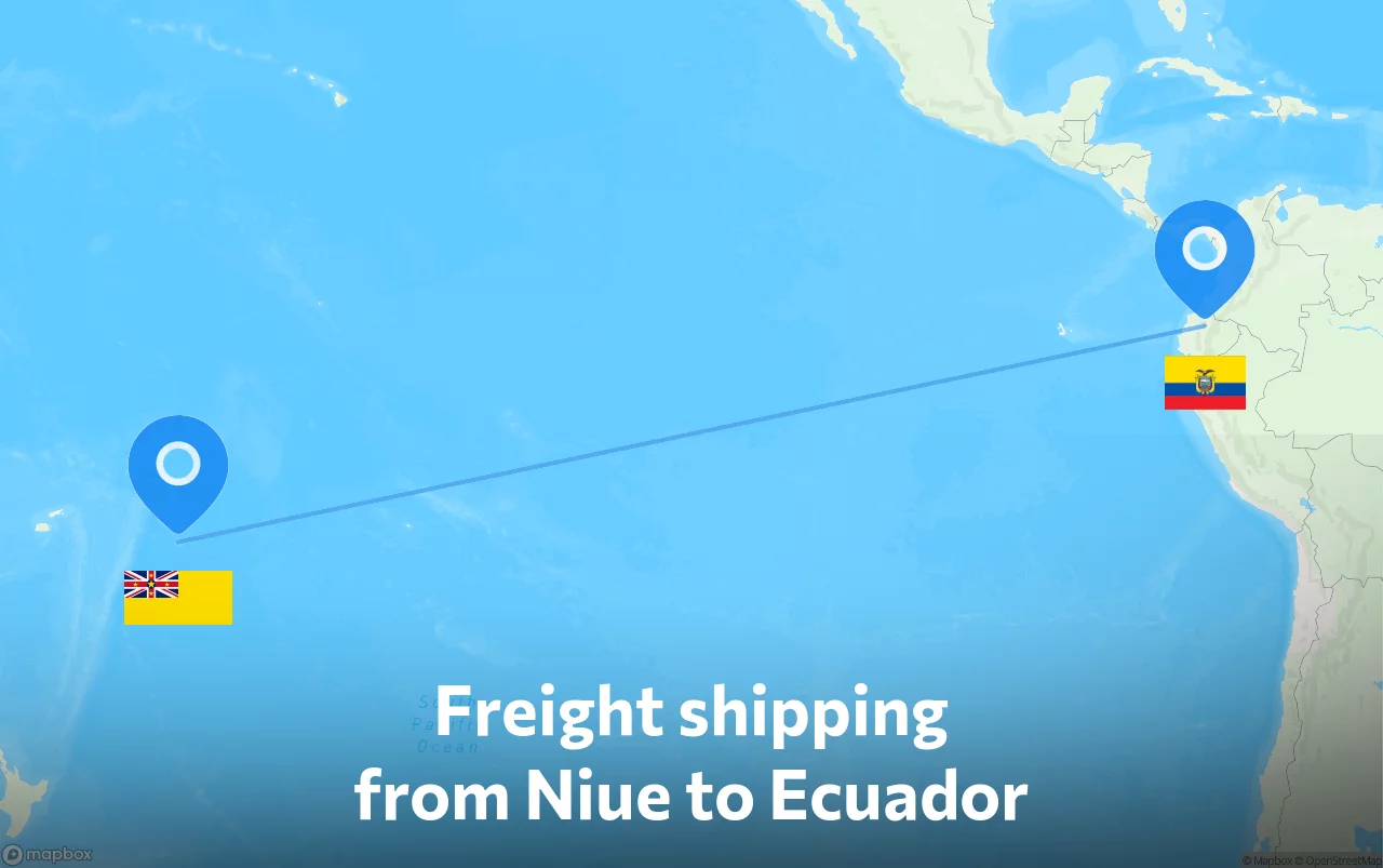 Shipping route from Niue to Ecuador