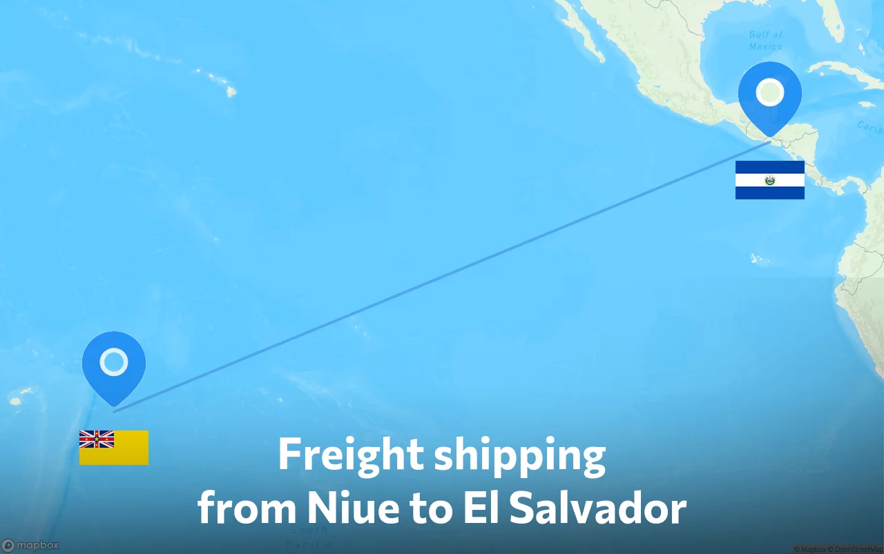 Shipping route from Niue to El Salvador
